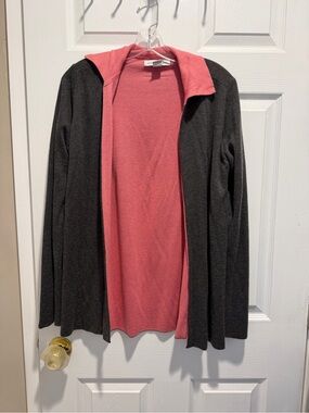 Real Clothes Pink Grey Cashmere Silk Cardigan